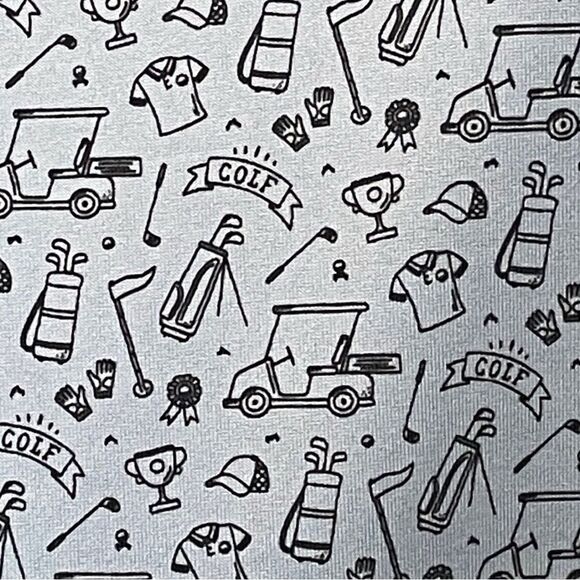 Kenneth Cole Polo Shirt Blue and Black with Golf themed Pattern Size L - Picture 4 of 9